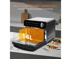 14l mini orkaitė-gruzdintuvė universali 1800w airfryer xxl su langu, 11-in-1 orkaitė maksimali temperatūra 210°c jutiklinis ekranas, karšto oro gruzdintuvė mini orkaitė su 7 priedais ir receptų knyga