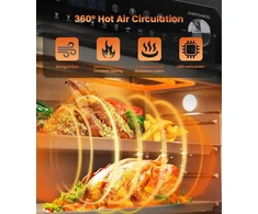 14l mini orkaitė-gruzdintuvė universali 1800w airfryer xxl su langu, 11-in-1 orkaitė maksimali temperatūra 210°c jutiklinis ekranas, karšto oro gruzdintuvė mini orkaitė su 7 priedais ir receptų knyga