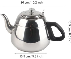 1,5 l / 2 l nerūdijančio plieno arbatinukas, arbatinukas su lapeliais, karšto vandens virdulys su nuimamu filtru (2 l)