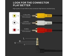 1.5 m 3.5 mm lizdas į Rca kištukinį vaizdo kabelį, suderinamas su Sony Tv Tcl Tv