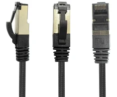 1,5 m - juodos spalvos medvilninis cat 6a patch kabelis juodas - 10 vnt. tinklo kabelio audinio medvilninis apvalkalas cat 6 a kabelis rj 45 lan ethernet patch kabelis 500 mhz 10 gb s - 10 x 1,5 m