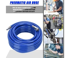 15 m suspausto oro žarna Pvc kompresoriaus oro žarna su greita jungtimi 20 barų 60 kg/cm² 850 psi oro žarnos priedai pneumatiniams įrankiams, mėlyna
