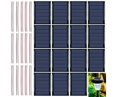 15 vnt. mini saulės elementų rinkinys, 3v 0.3w, 65x48mm