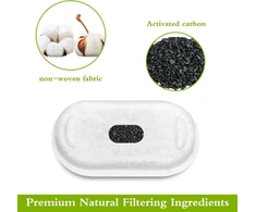16 + 16 vnt. filtro kačių fontanui, geriamojo fontano kačių pakaitinis filtras, skirtas 108 oz/3,2 l ir 67 oz/2 l nerūdijančio plieno geriamajam fontanui katėms ir šunims, su anglies filtru ir putų filtru