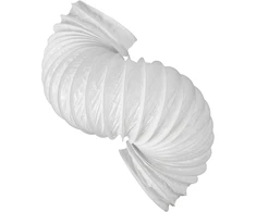 16 cm / 160 mm - 1 m ilgio balto pvc dulkių surinkimo vamzdis - vakuuminis vamzdis - lanksti vakuuminė žarna - idealiai tinka šiltnamio palapinėms, auginimo dėžėms, šiltnamiams, namų ventiliacijos plastikui - spyruoklinio plieno vielos žarna
