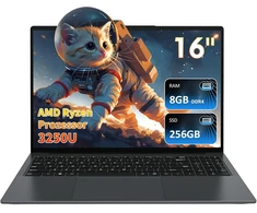 16 colių nešiojamas kompiuteris su win 11 pro, amd ryzen 3 3250u procesorius (iki 3,5 ghz), 8 gb ddr4 ram, 256 gb ssd, skirtas studentams/verslui, pirštų atspaudų jutiklis, hdmi, usb x3, micro sd, 2tb atnaujinimas, išplečiamas