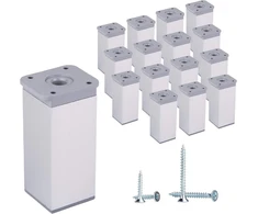 (16 vnt. pakuotė) Reguliuojamo aukščio baldų kojelės, kampinis profilis: 40 x 40 mm, medžiagos: plastikas, aliuminis, varžtai įtraukti (16, 10 cm aukščio)