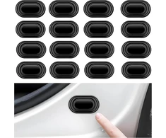 16 x patobulinti automobilio durelių buferio lipdukai, pastorintas silikoninis automobilio durelių amortizatorius su lipniu paviršiumi, universalūs automobilio priedai durelėms, buferiui, variklio dangčiui, bagažinei