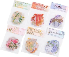 180 vnt. scrapbooking lipdukų rinkinys, pvc dekoravimo lipdukai su gėlių lipdukais, augalų lipdukai, gėlių lipdukai, gėlių lipdukai albumų rankdarbiams, kalendoriaus planuotojui, „pasidaryk pats“ meno rankdarbiams nešiojamiesiems kompiuteriams