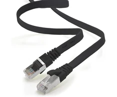 1attack.de 0.5 m - juodas - 1 vnt Cat.7 Gigabit Ethernet Lan plokščias kabelis (rj45) tinklo kabelis (10 Gbit/s) montavimo kabelis plonas suderinamas su Cat.5 - Cat.5e - Cat.6