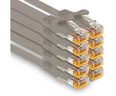 Šakotuvas 1attack.de - 10 X 2.0m Cat7 Ethernet kabelis 10 Gb/s Lan tinklo jungiklis pilkas
