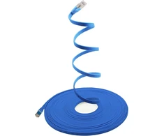 1attack.de 15 m - mėlyna - 1 vnt Cat.7 gigabitinis ethernet Lan plokščias kabelis (rj45) tinklo kabelis, neapdorotas kabelis (10 Gbit/s) instaliacinis kabelis plonas suderinamas su Cat.5 - Cat.5e - Cat.6