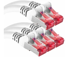 1attack.de 2m - 5 vnt. - Cat6 Ethernet Lan kabelis Rj45 - baltas - didelės spartos tinklo kabelis transliacijai, žaidimams, televizoriui ir kompiuteriui - stabilus ir patvarus - puikiai tinka namų tinklui ir biurui