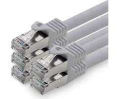 1Attackde Cat7 tinklo kabelis 3m, S/ftp, 10gbps, 600mhz, pilkas