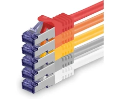 1attack.de Cat.7 tinklo kabelis, Cat7 Poe+ ethernet kabelis, tinklo / interneto / Dsl / modemo / maršrutizatoriaus / hub patch kabelis, Lan kabelis, neapdorotas kabelis, 10 Gb/s (sftp Pimf), rinkinys: patch kabelis su Rj 45 jungtimi, Cat.6a