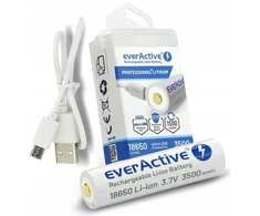 1x Akumuliatorius 18650 3500mah Li-ion Micro Usb 3,7v Everactive