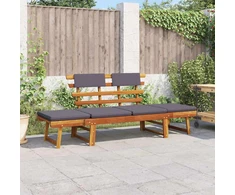 2-1 Sodo sofa su pagalvėmis, 190cm, akacijos medienos masyvas