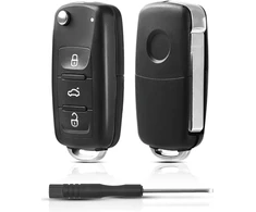 2 automobilių raktų korpusų rinkinys, suderinamas su volkswagen vw up golf mk6 polo tiguan touareg passat seat skoda automobilių raktu 3 mygtukų ašmenų tipo nuotolinio rakto korpuso pakaitinis raktas