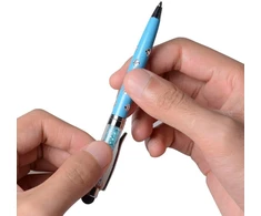 2 in 1 capacitive touchscreen stylus pen ir ballpoint rašiklis su swarovski kristalais + 2 papildomi užpildai, mėlynas