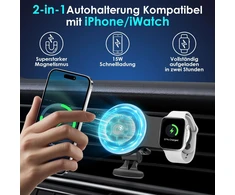 2-in-1 įkroviklis, automobilinis laikiklis, belaidis mobiliojo telefono laikiklis, automobilinis magnetas, 15w greitas belaidis automobilinis įkroviklis mobiliojo telefono laikiklis, automobilinė įkrovimo stotelė, greitas įkroviklis, skirtas iphone 16/15/