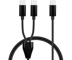2-in-1 Usb-c įkrovimo laidas su dviem Type-c jungtimis, 1m