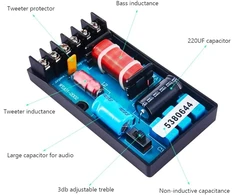 Kompiuterio kolonėlės 2-juostis garsiakalbių krosoveris 120w-220w, 3000hz