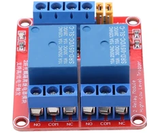 2 kanalų relės modulis 5v 12v 24v valdymo plokštė su optokoplieriaus izoliacija aukšto ir žemo lygio trigeris 50x41x18.5mm (5v)