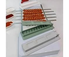 2 kebabų gaminimo rinkinys, bbq mėsos iešmelių mašina, daugkartinio naudojimo kebabų presas, grilis virtuvei, grilio dalių priedai, žalias