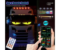2 led akių rinkinys sunkvežimiams ir automobiliams, velnio akių lemputė automobiliams, lankstus programuojamas led ekranas verslui, led užrašų šviesos reklama personalizuotas šviesos ženklas (2 x 35 x 10 cm)