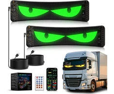 2 led akių rinkinys sunkvežimiams ir automobiliams, velnio akių lemputė automobiliams, lankstus programuojamas led ekranas verslui, led užrašų šviesos reklama personalizuotas šviesos ženklas (2 x 35 x 10 cm)