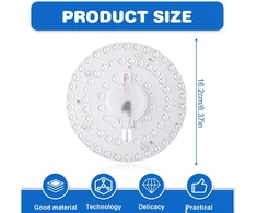 Lubinis šviestuvas 2 Led modulių konvertavimo rinkinys: 24 W modulis lubiniams šviestuvams, konvertavimo plokštė su laikomaisiais magnetais, modernizuota Led plokštė lubiniam šviestuvui, žiedinis modulio žiedinis šviestuvas, skersmuo 19,2 cm, balta 6000 K