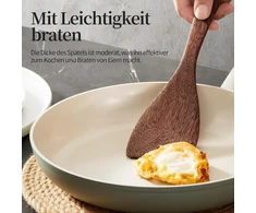 2 medinių mentelių rinkinys, medinės mentelės maisto gaminimui, medinė mentelė, virtuvė su grūdeliais, ilga rankena, nelimpanti medinė mentelė wok keptuvei su nelimpančia danga