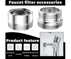 2 metalinių maišytuvo adapterių rinkinys nuo 18 mm iki 22 mm / nuo 22 mm iki 18 mm, vandenį taupantis metalas, maišytuvo aeratorius, metalinis adapteris vandeniui taupyti skirtam virtuvės maišytuvui