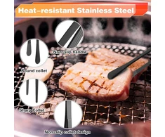 2 nerūdijančio plieno gaminimo pincetų rinkinys, 30 cm virtuvės pincetų rinkinys, profesionalūs virtuvės pincetai, preciziški dantyti pincetai Bbq, stovyklavimui, remontui, patiekimui, gaminimui, kepimui