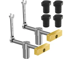 2 stalo darbastalio spaustuvų rinkinys su 4 suoliuko atramomis suoliuko kabliams, 20 mm skylė, medžio apdirbimo stalo spaustukas, greito fiksavimo spaustuvas, žalvario montavimo spaustuvas, stalo spaustukas (juodas)