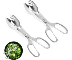 2 virtuvinių žnyplių rinkinys, nerūdijantis plienas, 26 cm, žnyplės makaronams, salotoms, dešrelėms, pyragams, mėsai, spagečiams, kepsninei, ilgos, virtuvinės žnyplės