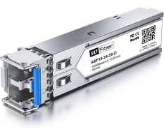 Šakotuvas 2 vnt. 1.25g Single Mode Sfp Lc modulis, 1000base-lx/lh šviesolaidinis siųstuvas-imtuvas, skirtas Netgear Agm732f, Ubiquiti Unifi Uf-sm-1g, Mikrotik, Intel, D-link ir daugiau (smf, 1310nm, 20km, Ddmm)