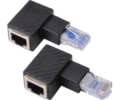 2 vnt. 90° kampiniai Ethernet adapteriai (dešinys + kairys)