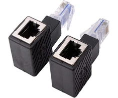 2 vnt. 90° kampiniai Ethernet adapteriai (dešinys + kairys)
