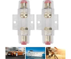 2 vnt. automobilio audio agu saugiklio laikiklis, automobilio audio saugiklių dėžutė su 60a 80a saugiklio laikikliu, skirtas 4 6 8 gabarito laidams 12-24 v