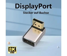 2 vnt. Displayport 1.4 90° kampinis prailgintuvas 8k Uhd Hdr