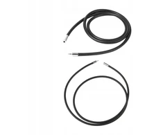 2 vnt. juodas 3 mm guminis chokeris iš nerūdijančio plieno