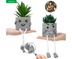 2 vnt. juokingų dirbtinių augalų rinkinys, dirbtiniai augalai su cementiniu vazonu, mini dirbtinių augalų rinkinys, plastikinis sukulentas, miegamojo dekoracija, vonios kambarys, stalas, biuras, balkonas
