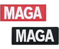 2 vnt. "maga" Memų Aplikacijos Siuvinėtos su Velcro