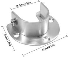 2 vnt. nerūdijančio plieno U formos laikikliai drabužių strypams, 32 mm