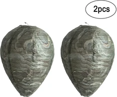 2 vnt. netikras vapsvų lizdas, kabantis netikras vapsvų lizdas, mini vapsvų lizdo muliažas, imituotas netikras vapsvų lizdas, skirtas atbaidyti vapsvas nuo namų ir sodo, tamsiai žalias