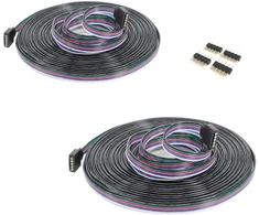 2 vnt./pakuotėje 5 m led rgbw juosta 5 kontaktų led prailginimo laidas led juostos jungties prailginimo jungties skirstytuvo laidas, skirtas 5 kontaktų rgbw 5050 3528 2835 led juostai