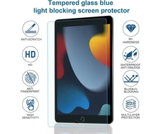 2 vnt. – patobulintas 9h grūdintas stiklas ir anti-mėlynas light (2 in 1) ekrano apsauga, skirta ipad 10.2 inch planšetiniam kompiuteriui 9/8/7, grūdinto stiklo ekrano apsauga su 9h kietumu, be burbuliukų, atspari įbrėžimams