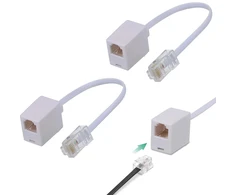 2 vnt. Rj45 į Rj11 adapteriai, baltas tinklo prievadas į telefono jungtį