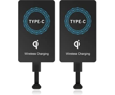 2 vnt. Usb C belaidžio įkrovimo imtuvas, itin plonas, su lipniu silikonu
